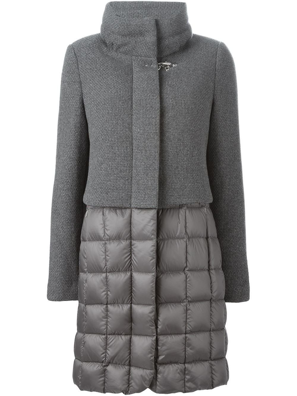 Двухцветное пальто женское