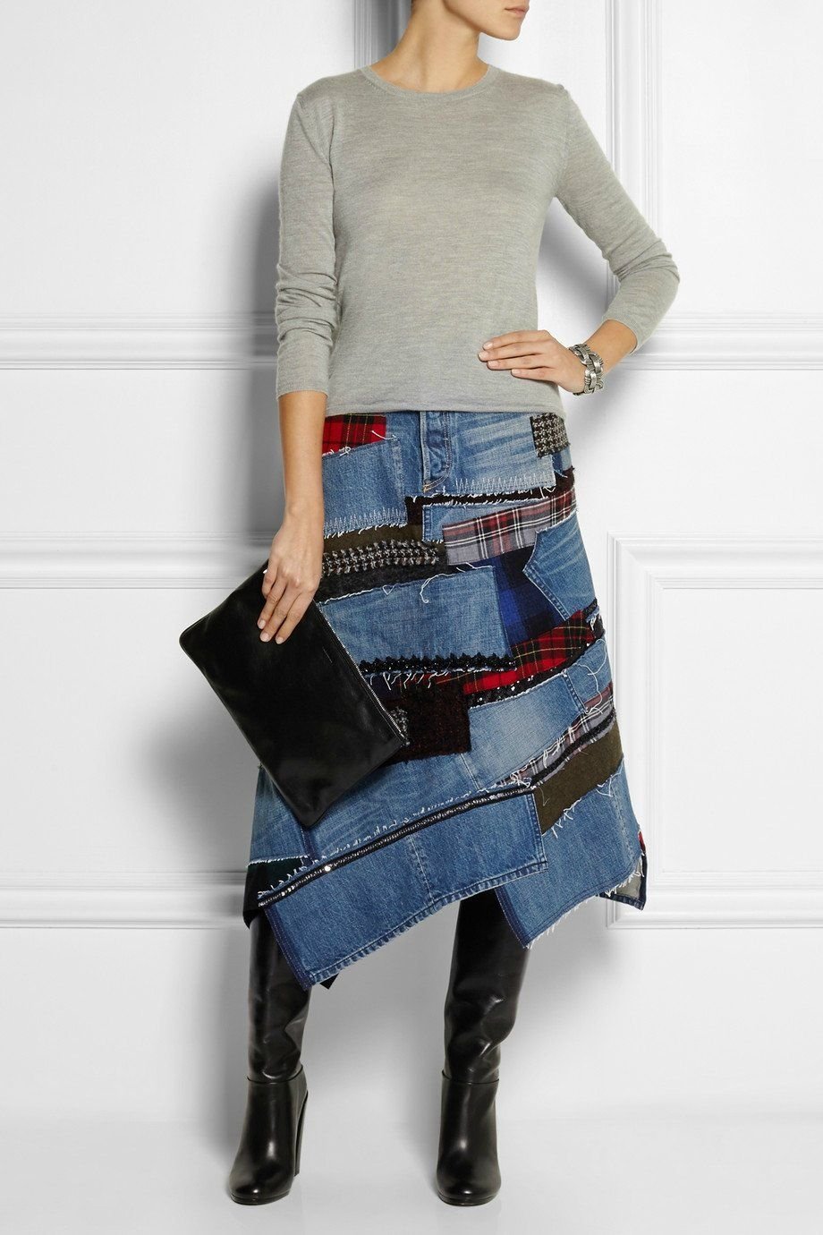 Комбинированное пальто Электростиль