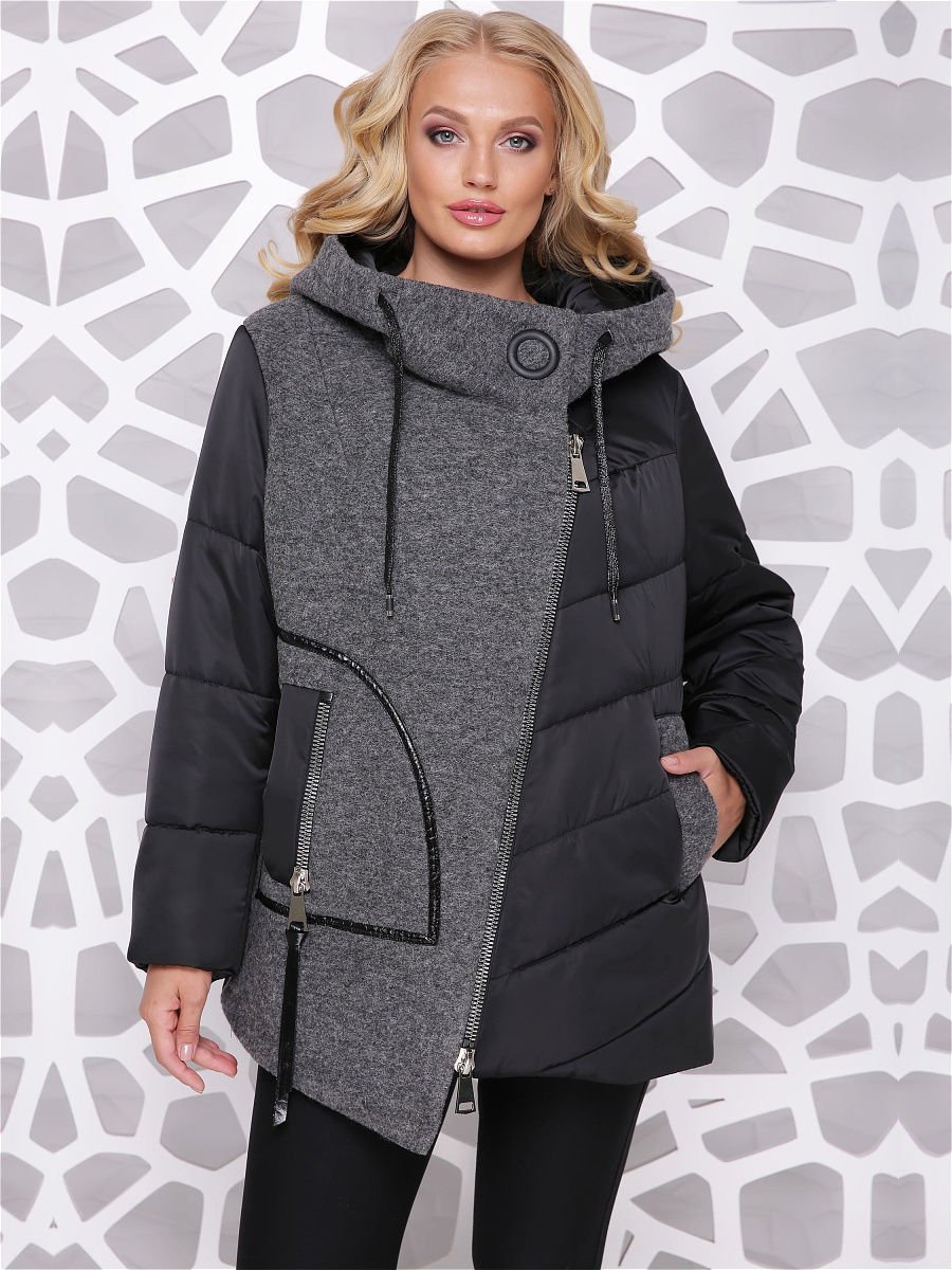 Пальто комбинированное из драп и плащевка