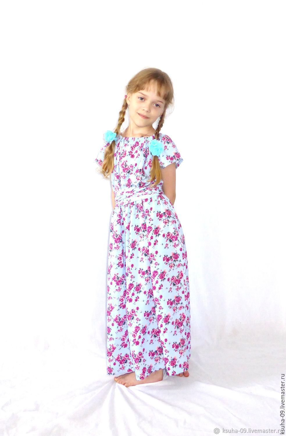 Платье из штапеля в цветочек