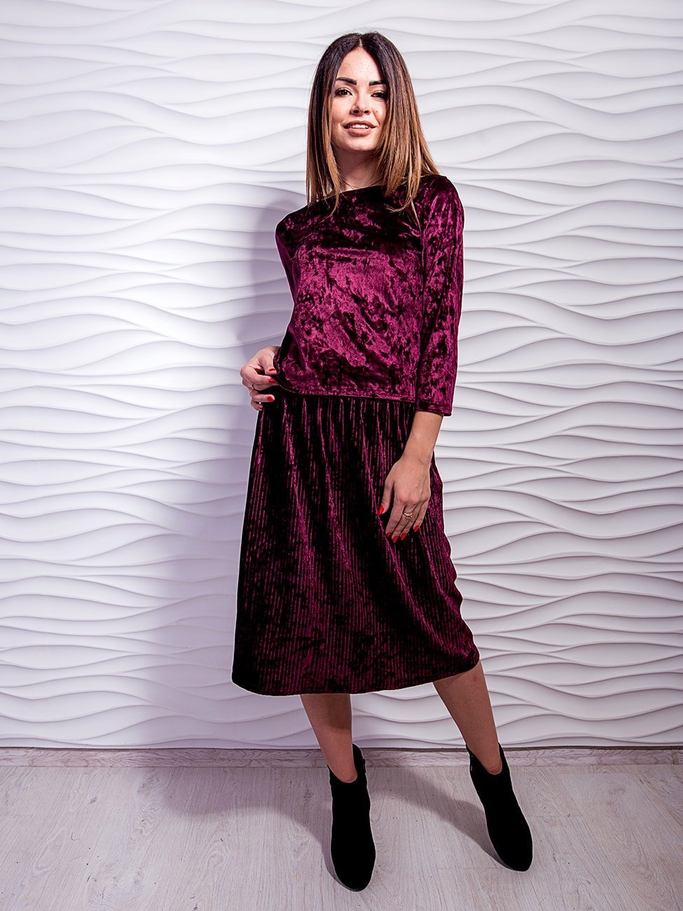 Бархатное платье кимоно Зара