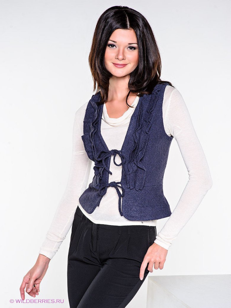 Рубашка с жилеткой женская