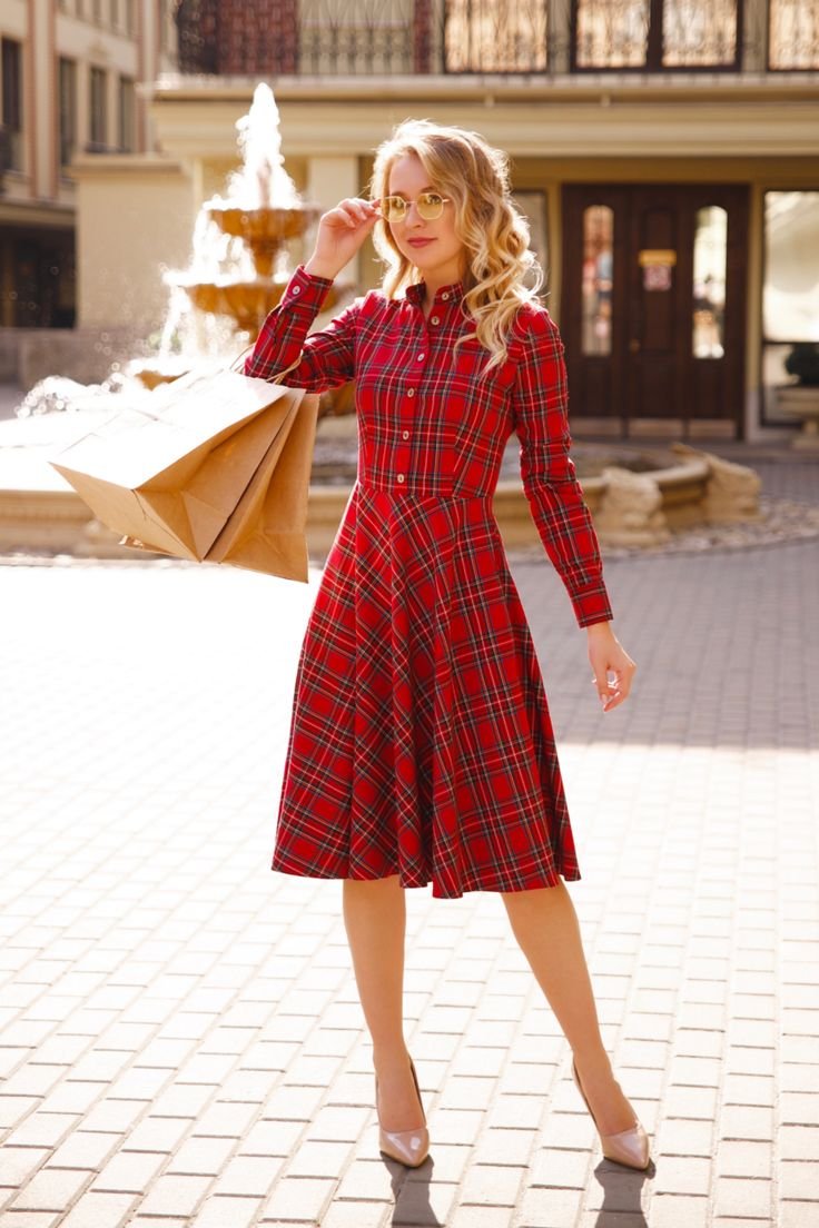 Платье в клетку