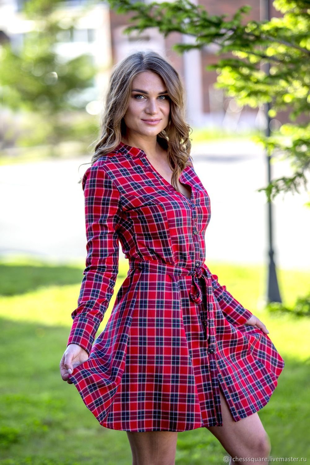 Клетчатое платье