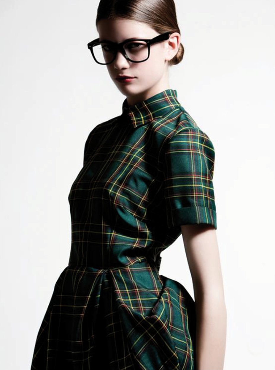 Шотландка зеленая платье