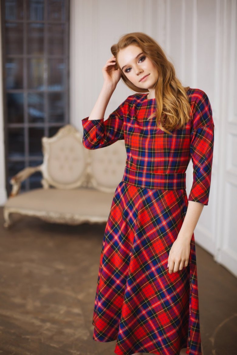 Платье в шотландском стиле