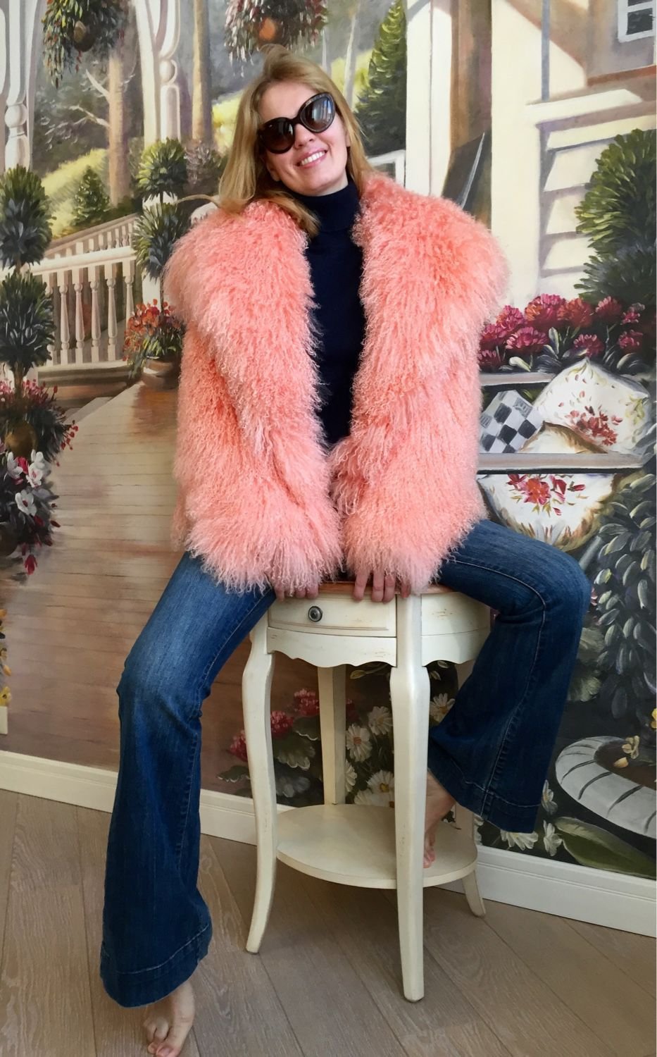 Шубы лама искусственный мех