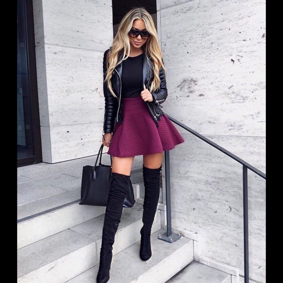 Ботфорты с шифоновым платьем