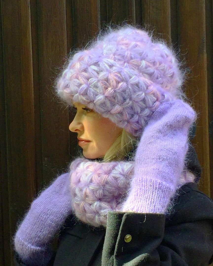 Красивые шапки из мохера