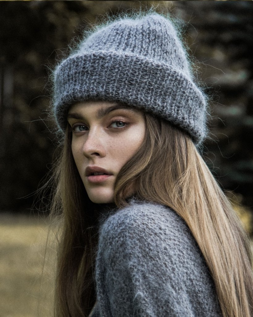 Объемные вязаные шапки из мохера
