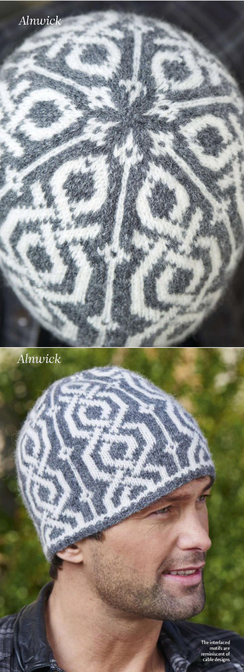 Мужская шапка с жаккардовым узором