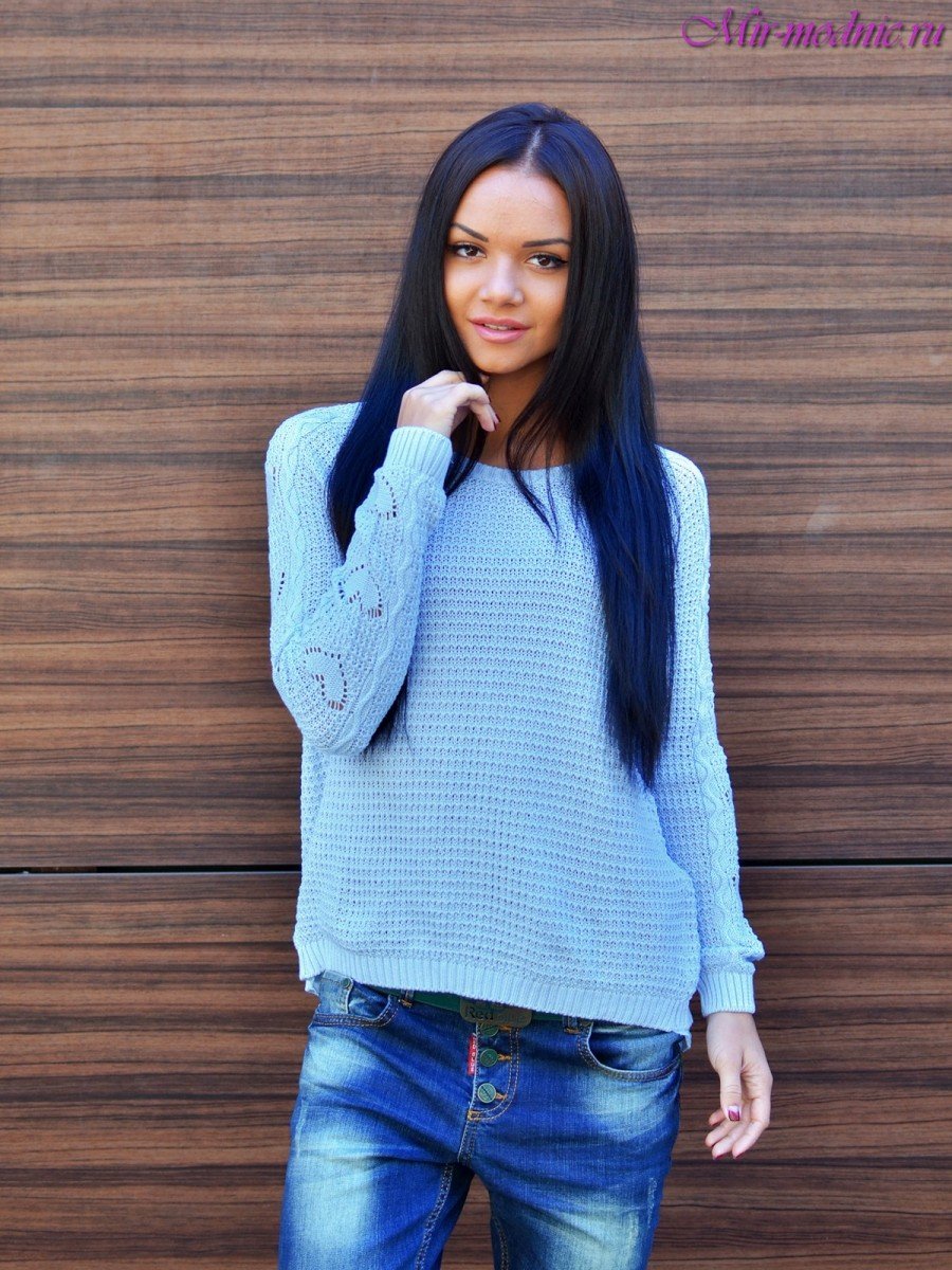 Вязаная кофта надеваемая через голову