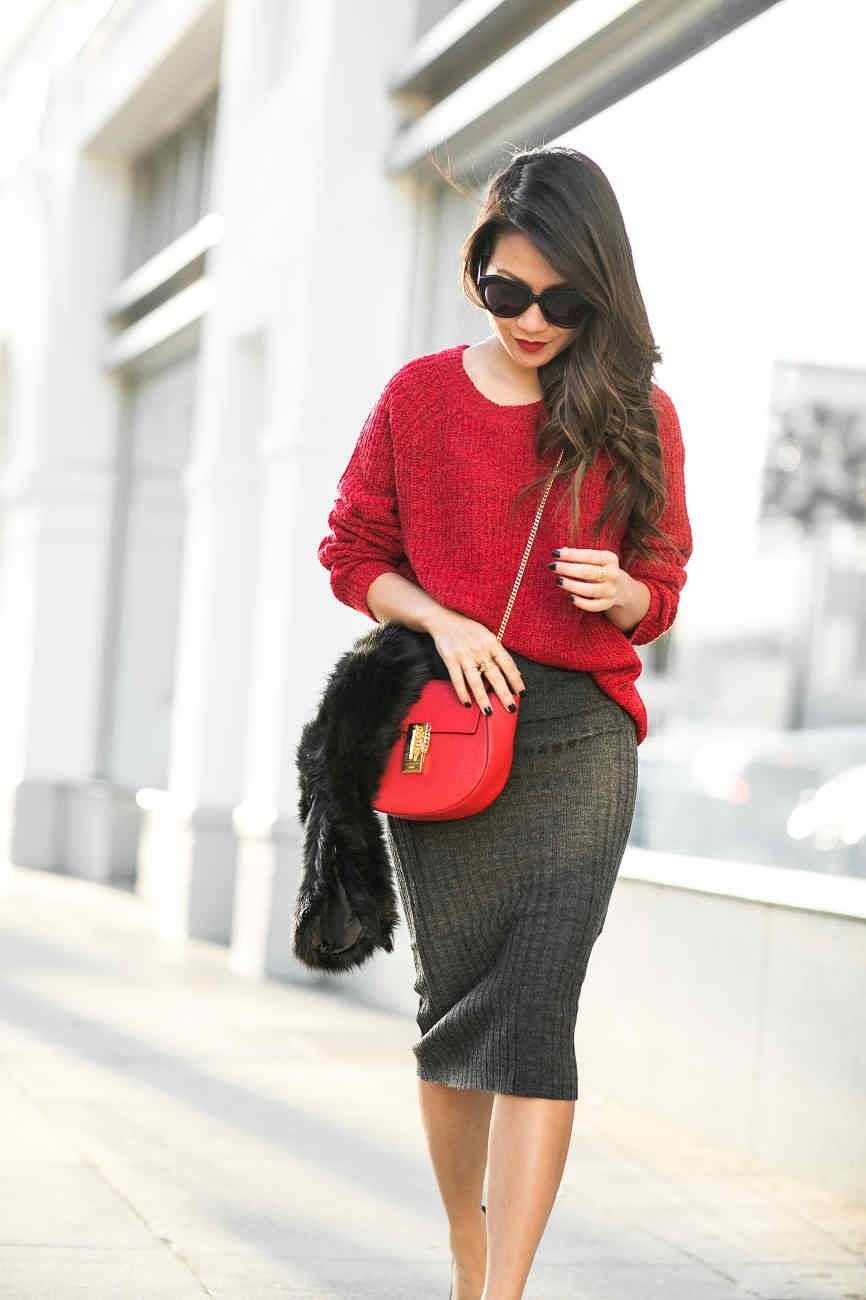 Джемпер с юбкой карандаш