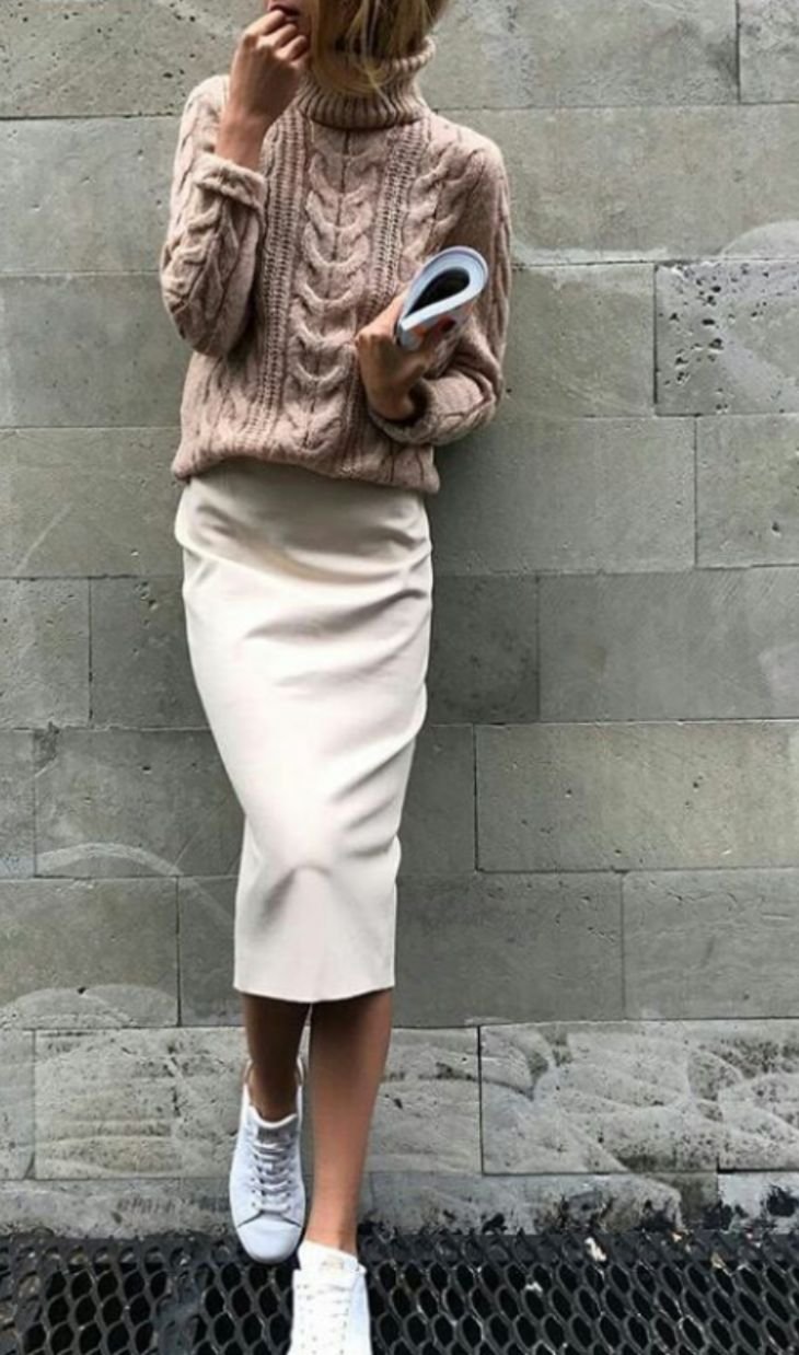 Длинная вязаная юбка