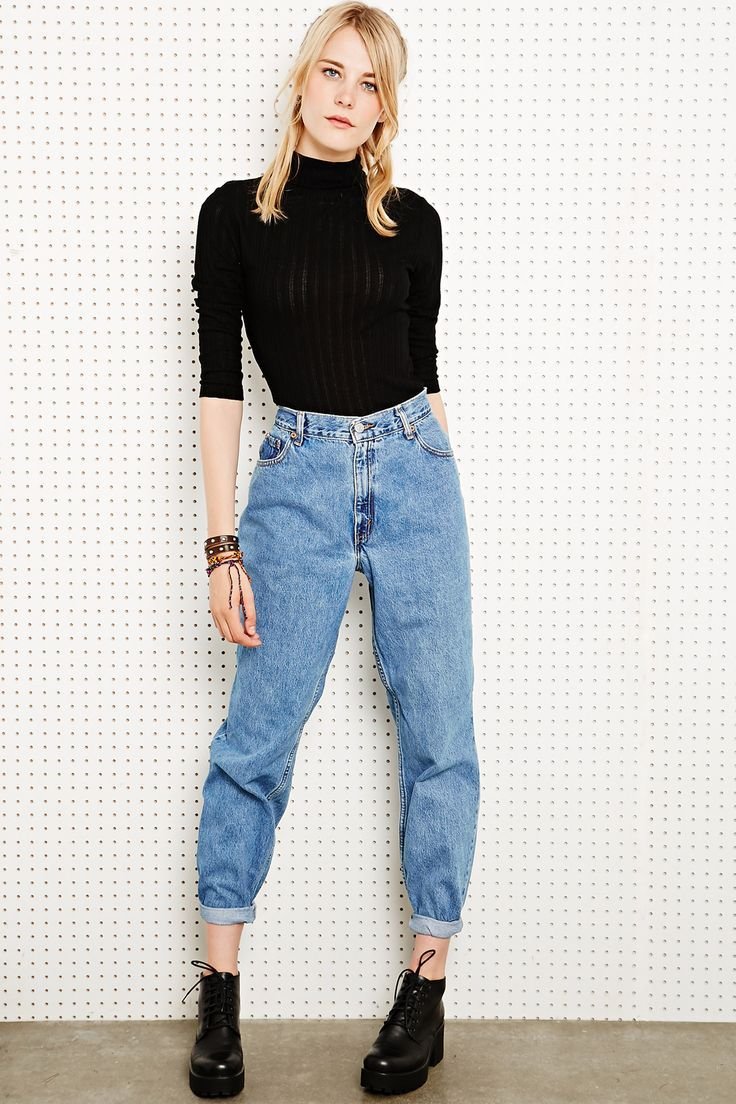 Джинсы мом 2020 черные