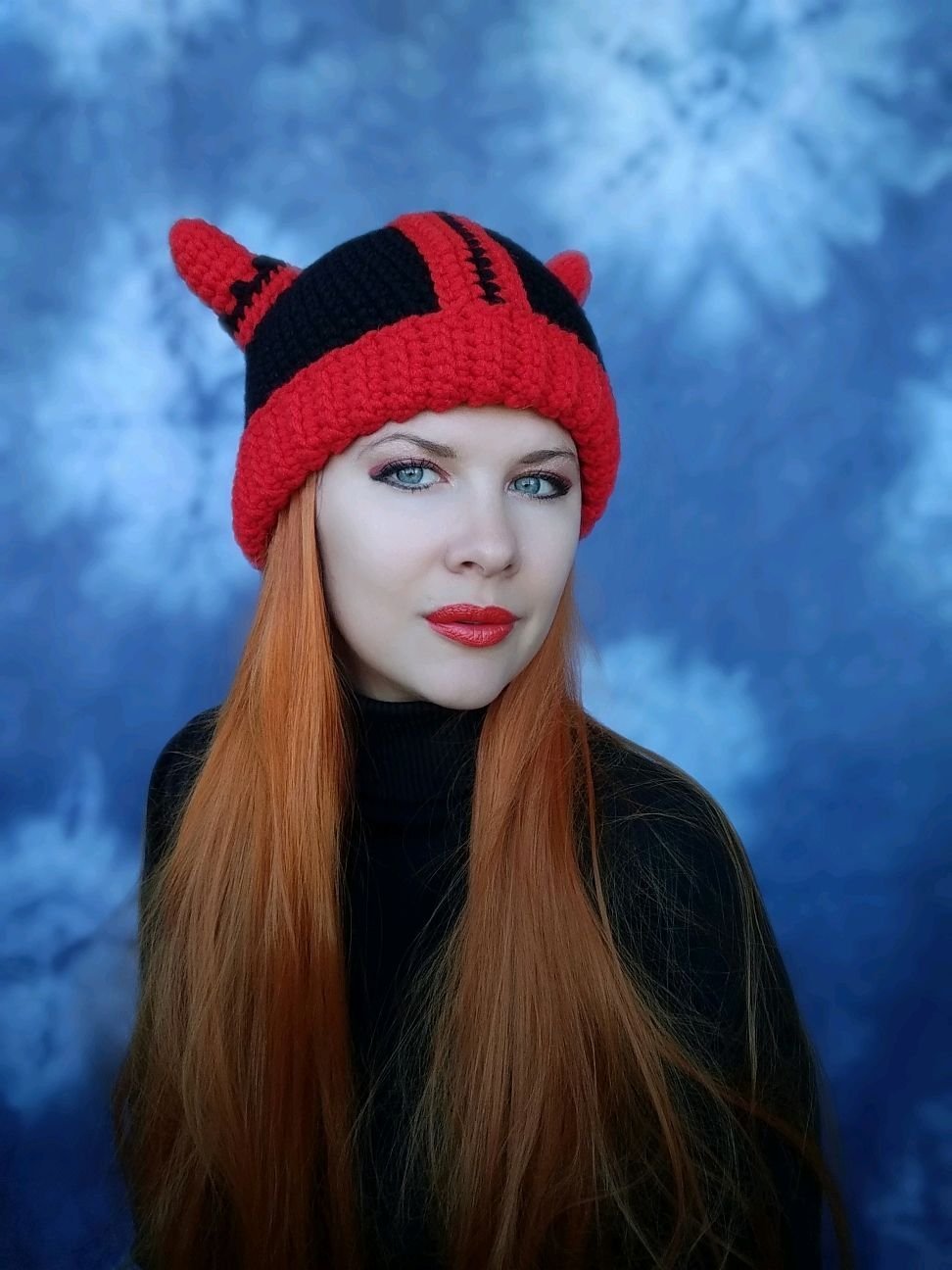 Шапка с ушками зимняя