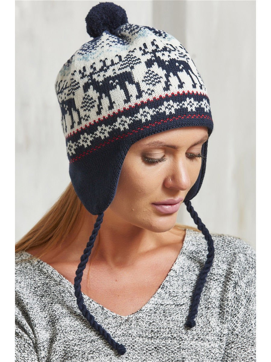 Скандинавская шапка с ушками