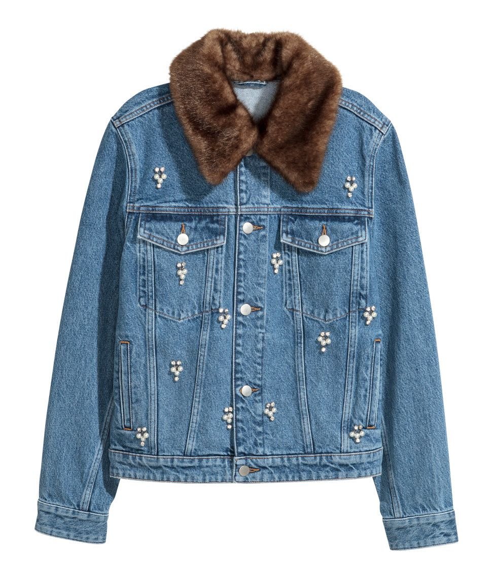 Uterque джинсовая куртка с мехом