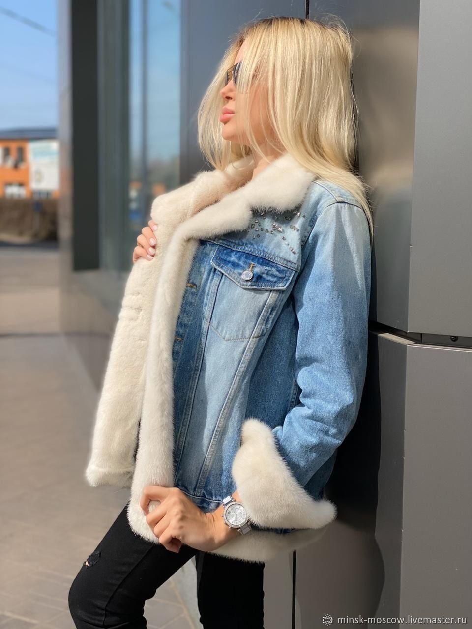 Джинсовая куртка с мехом