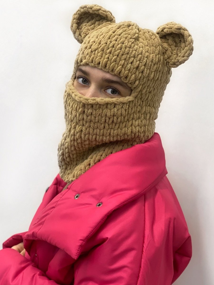 Балаклава с ушами вязаная