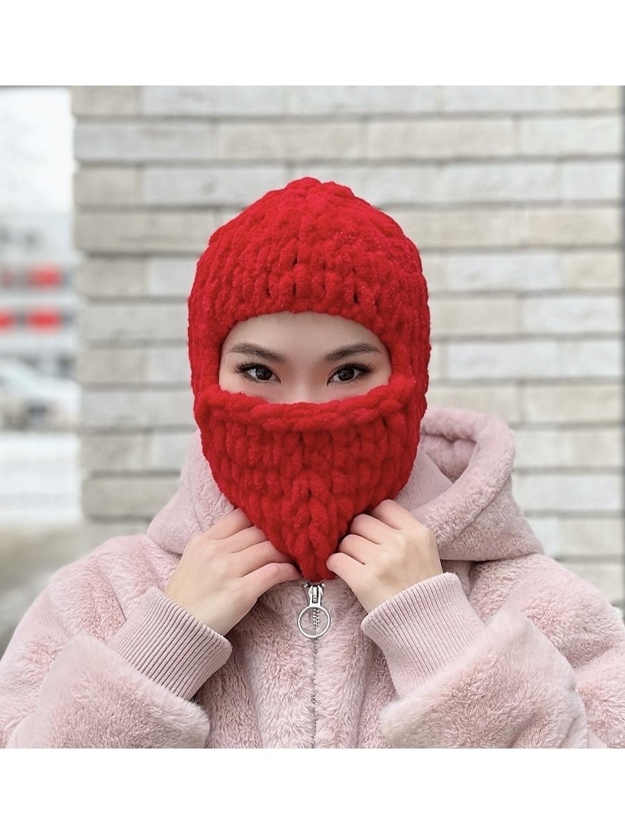 Детский вязаный капюшон