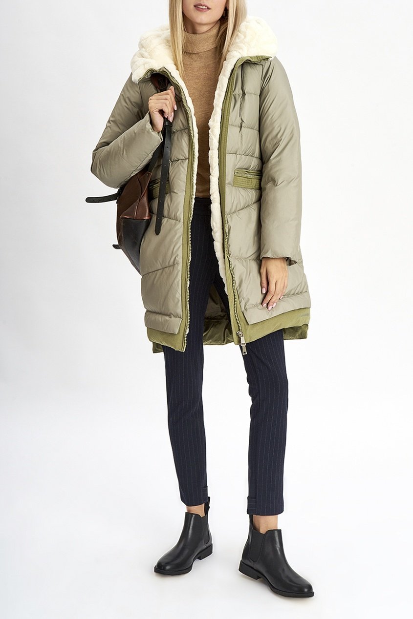 Массимо дутти блузка зеленая хаки