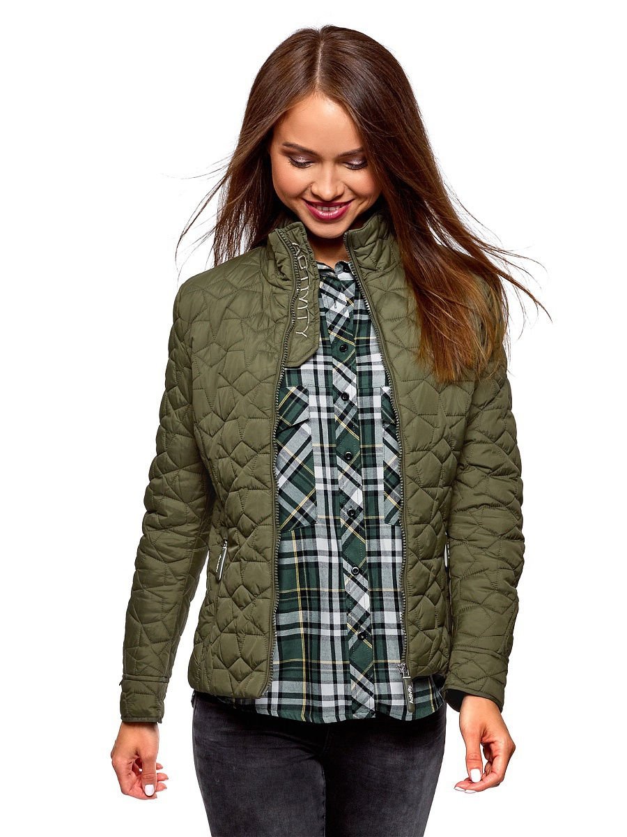 Куртка оливкового цвета женская