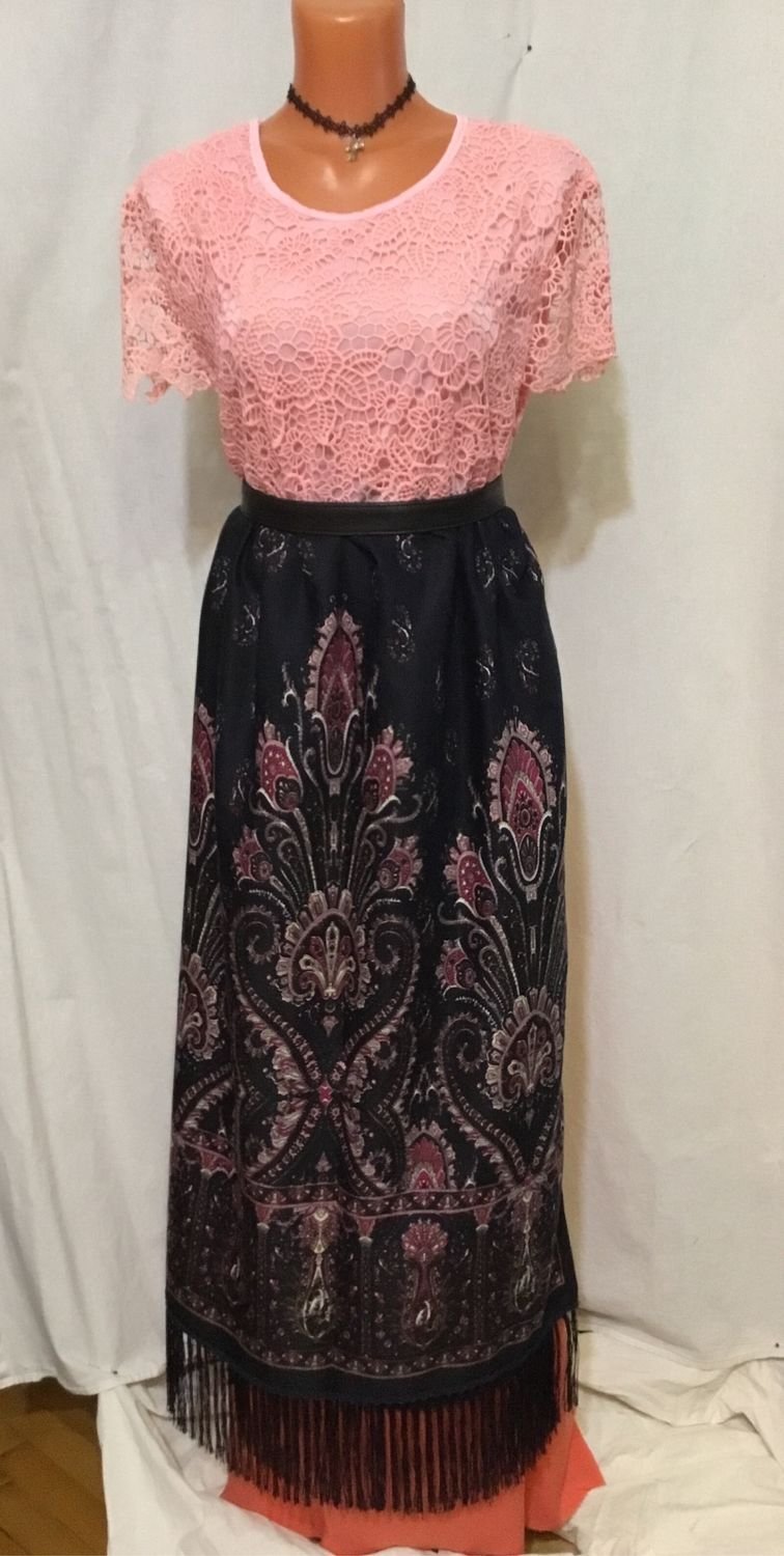 Юбка из павлопосадского платка