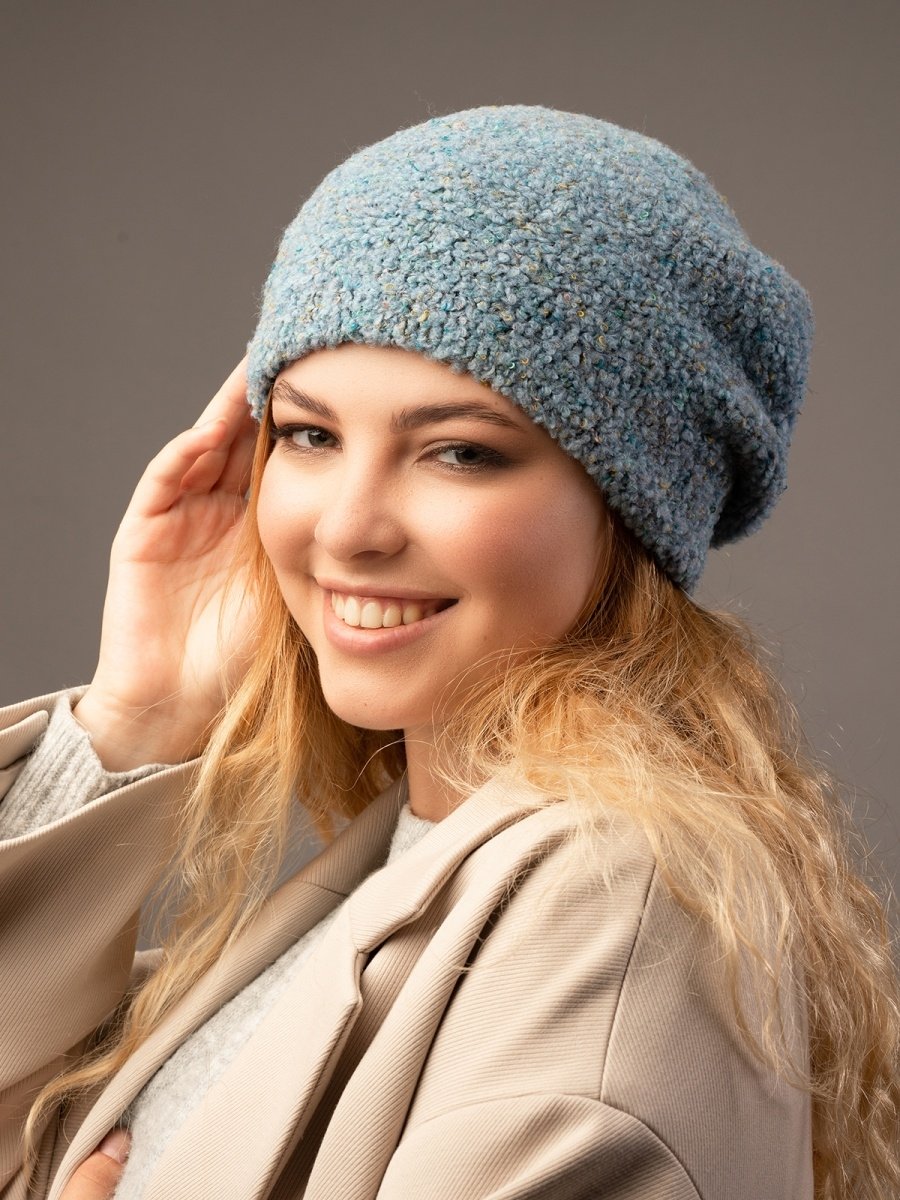 Шапки из буклированной пряжи женские спицами