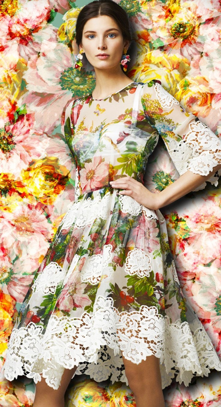 Цветочные платья Дольче Габбана