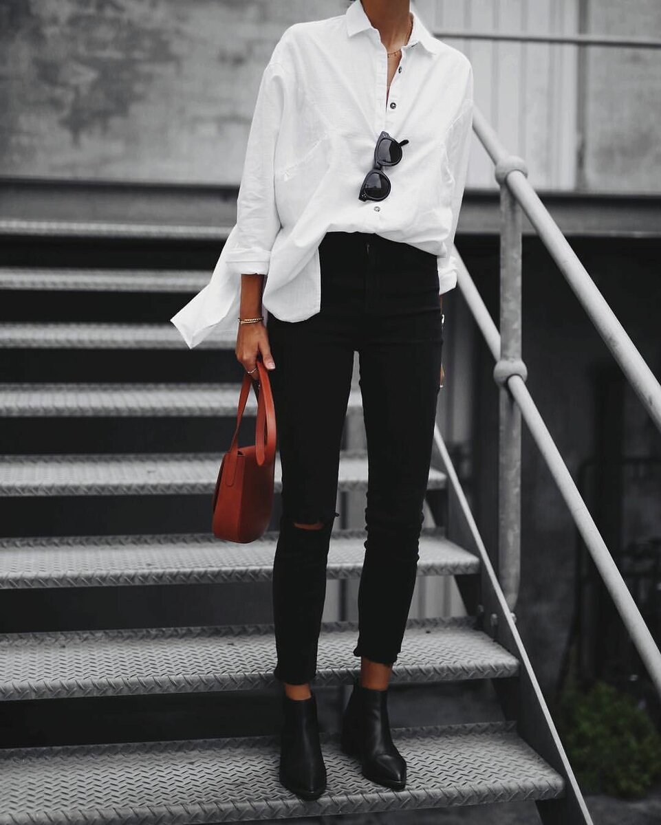 Луки с белым пиджаком