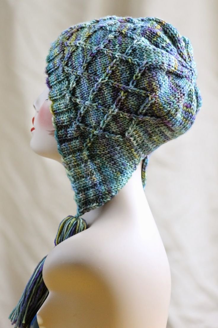 Мужская шапка укороченными рядами