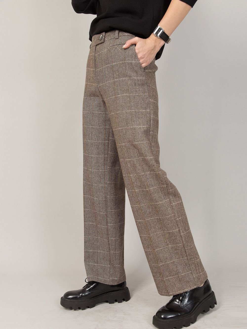 Мужские черные брюки из драпа