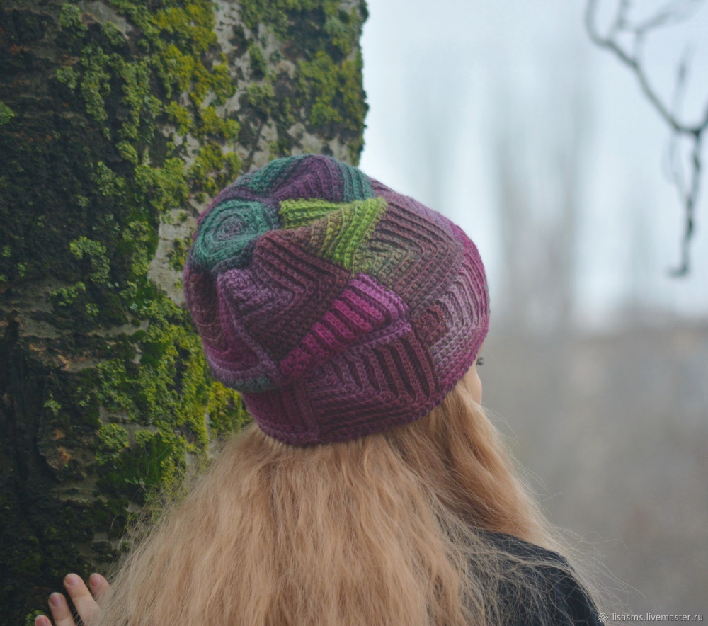 Вязаная шапка колпак мужская