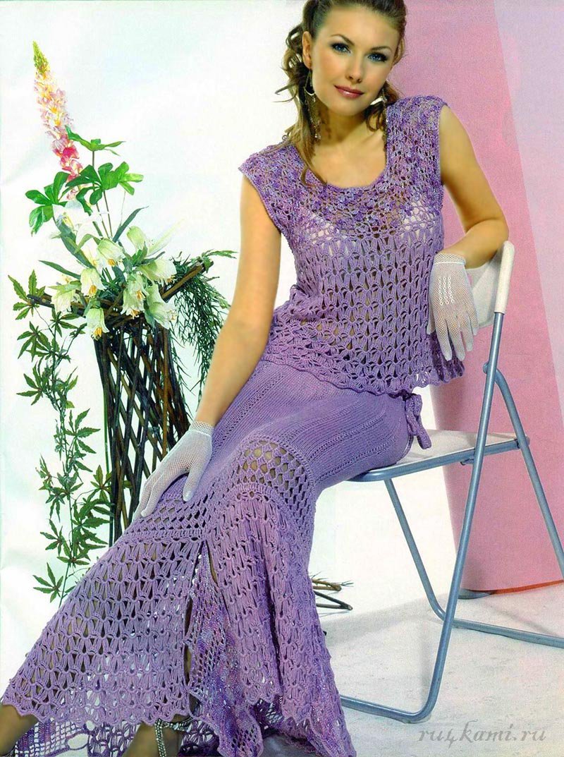 Женский летний костюм крючком