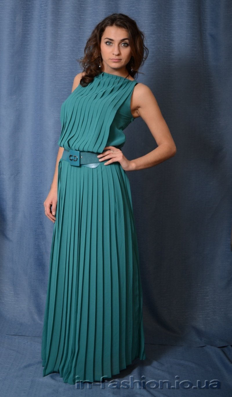 Платье плиссе макси