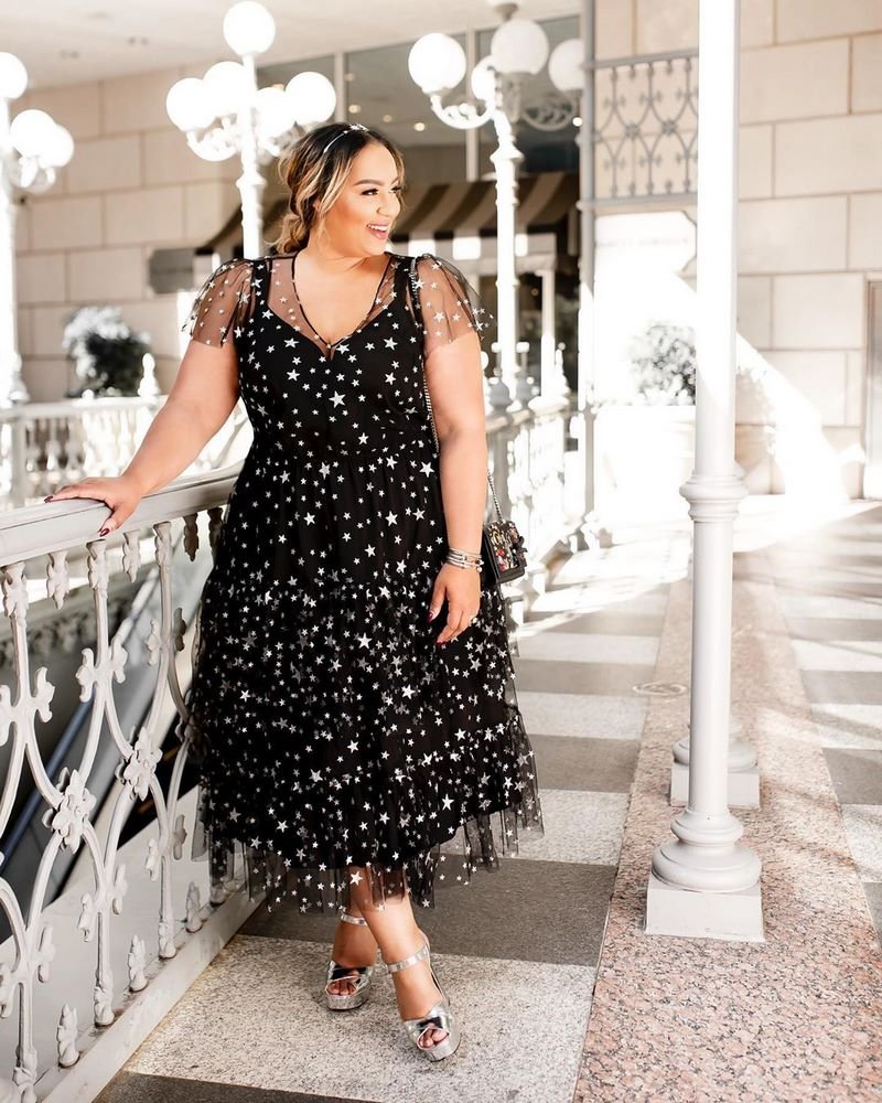 Свадебное платье миди на полных