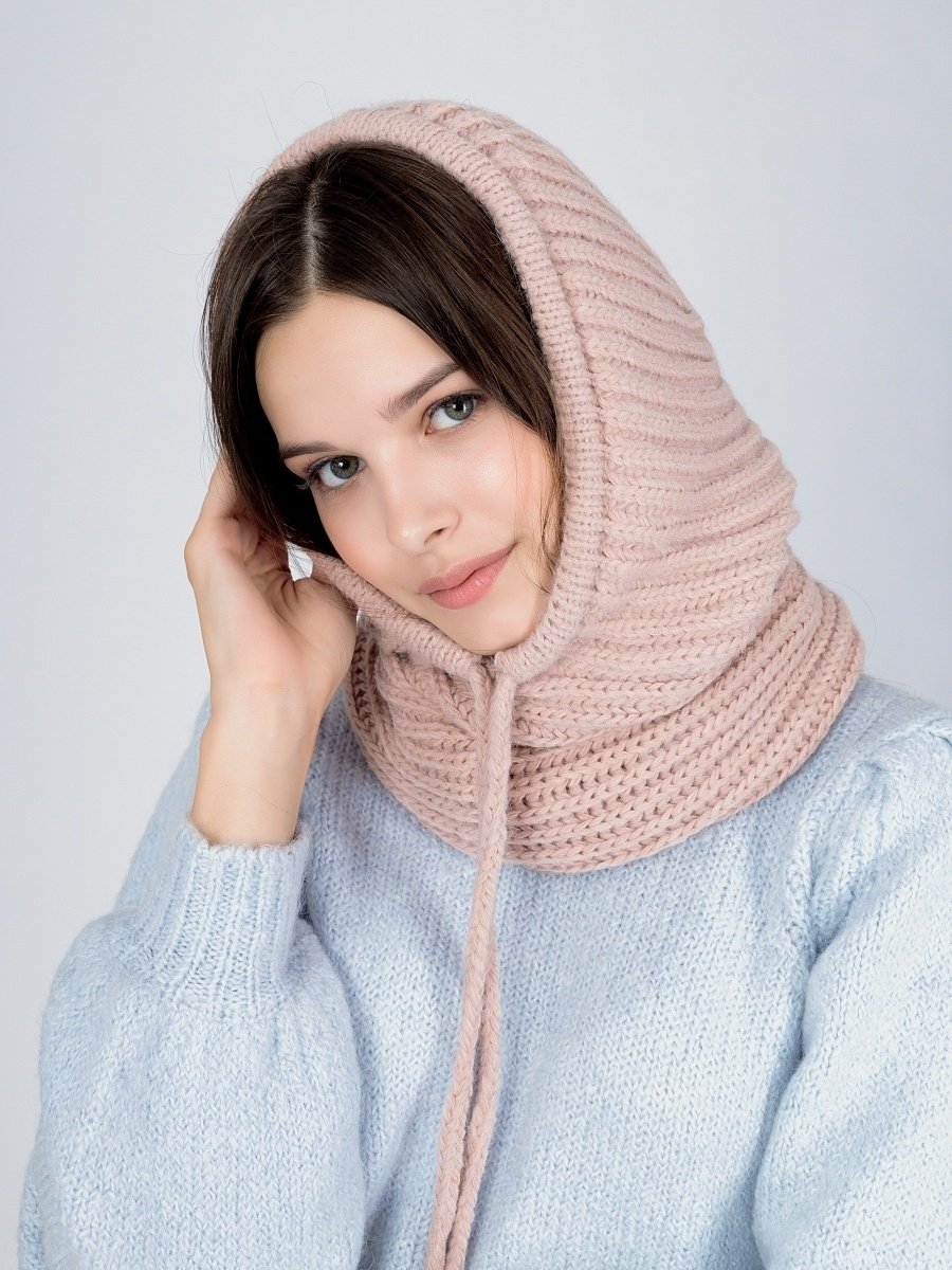 Шапка капюшон белый Медвежонок