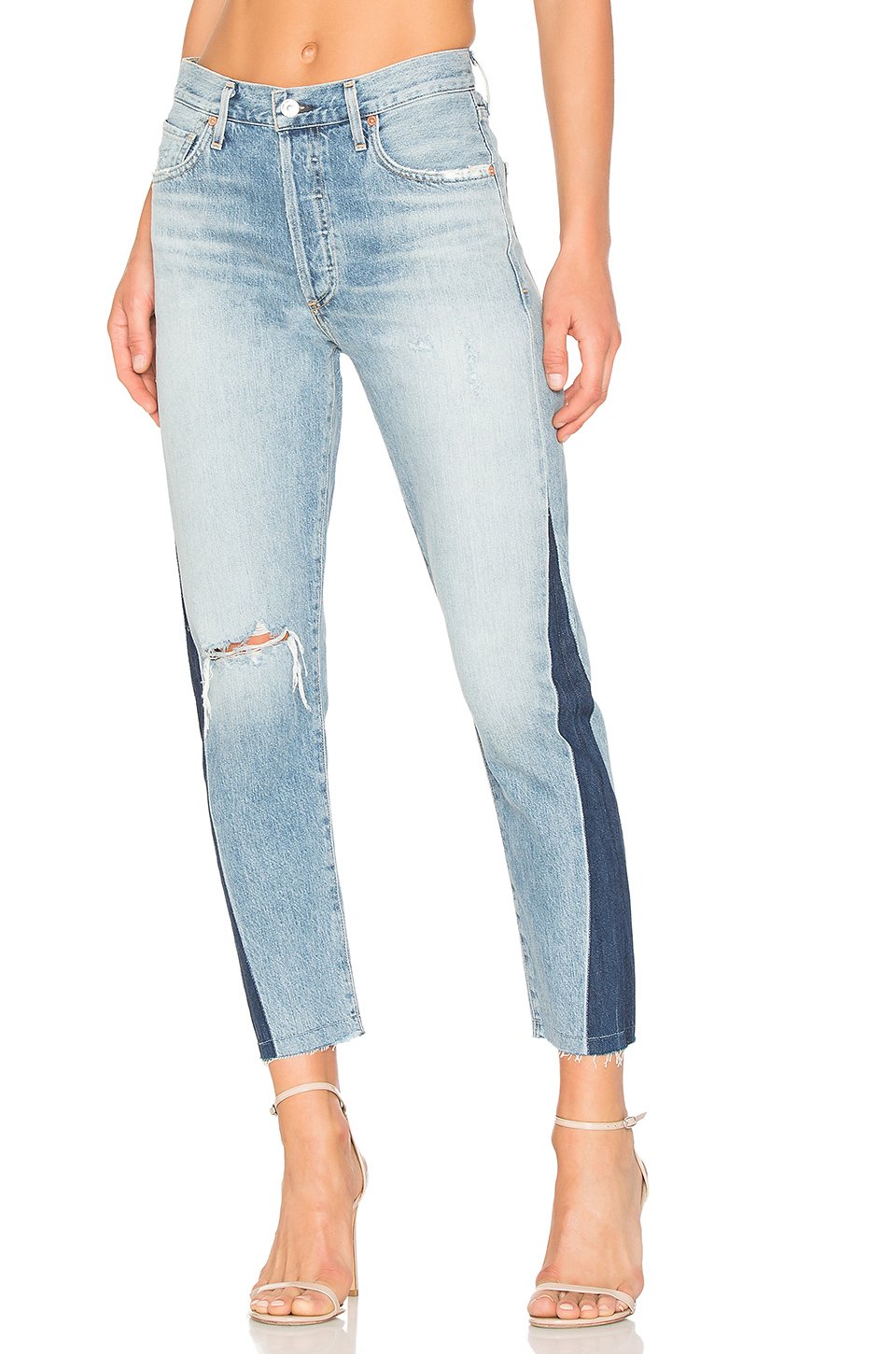 Джинсы со стразами по бокам