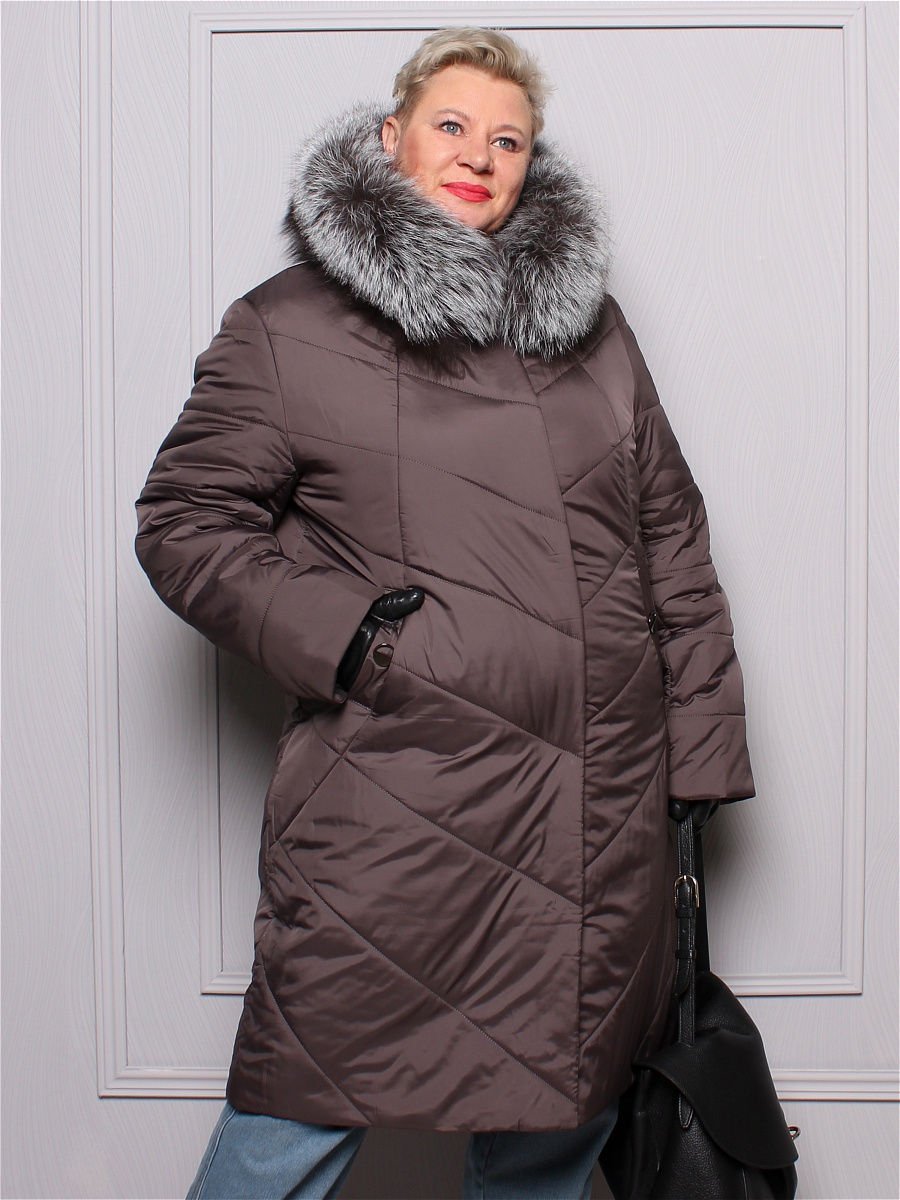 Зимнее пальто из PU-кожи