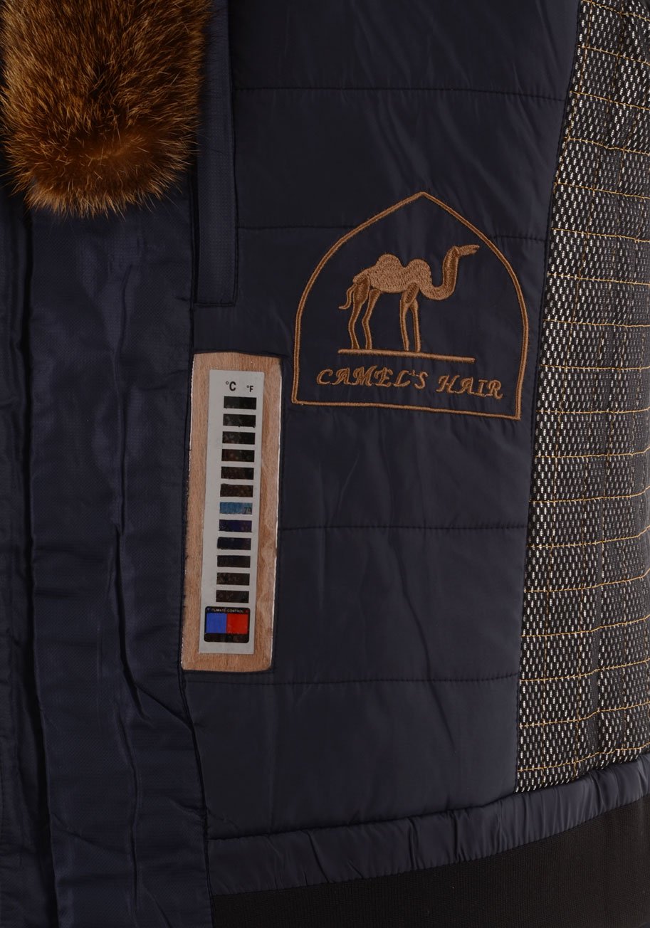 Пуховик на верблюжьей шерсти зимнее