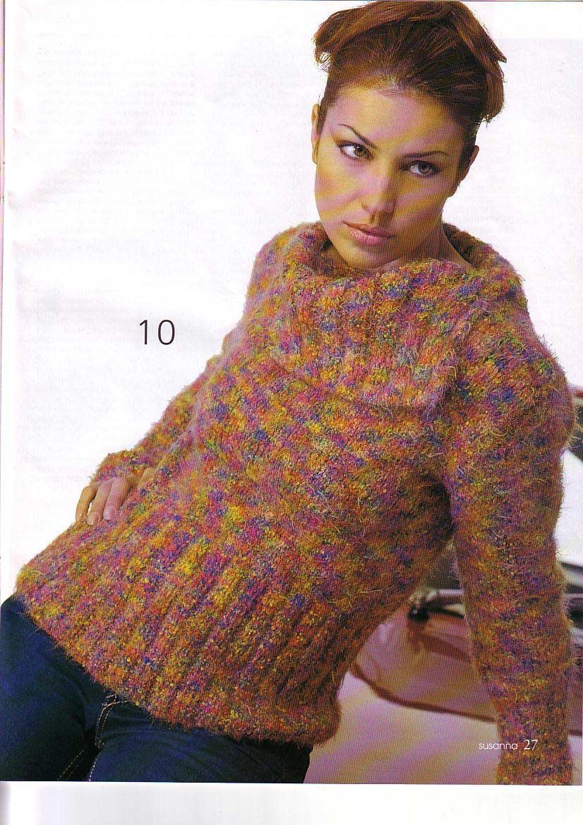 Свитер женский из меланжевой пряжи