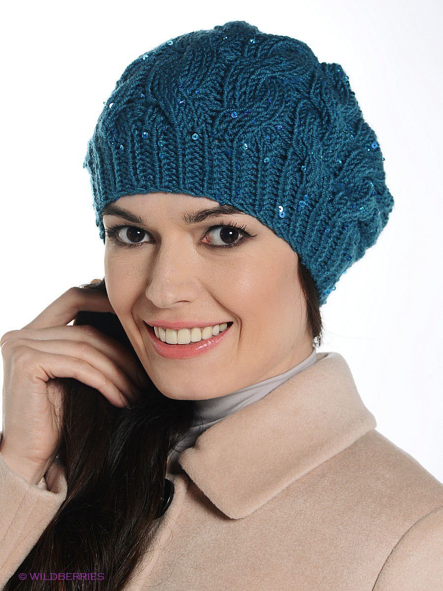 Вязаные шапки для женщин за 50