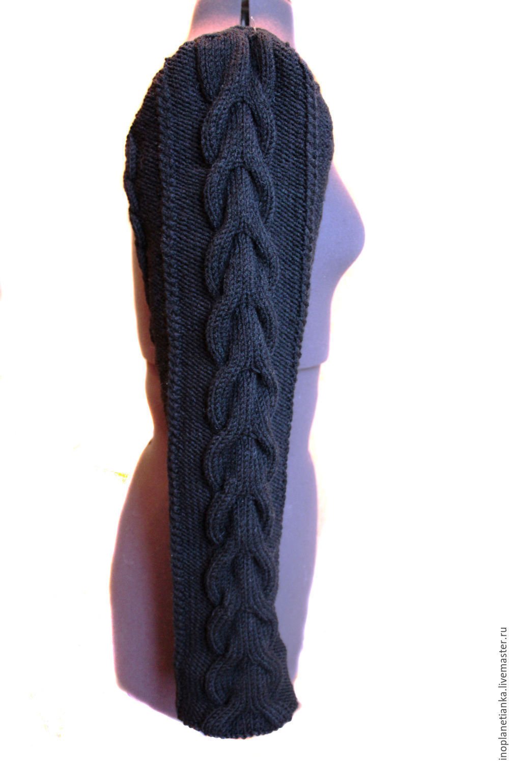 Вязаные рукава для меховой жилетки