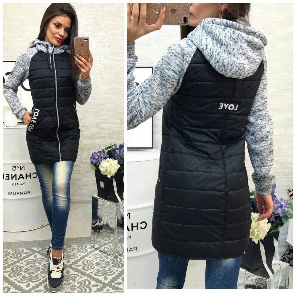 Куртка зимняя с трикотажными рукавами