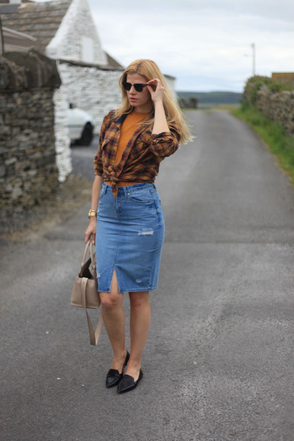 Джинсовая юбка миди Zara