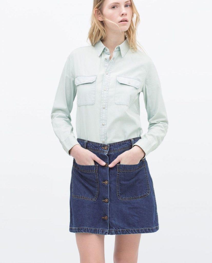 Черная юбка мини Zara