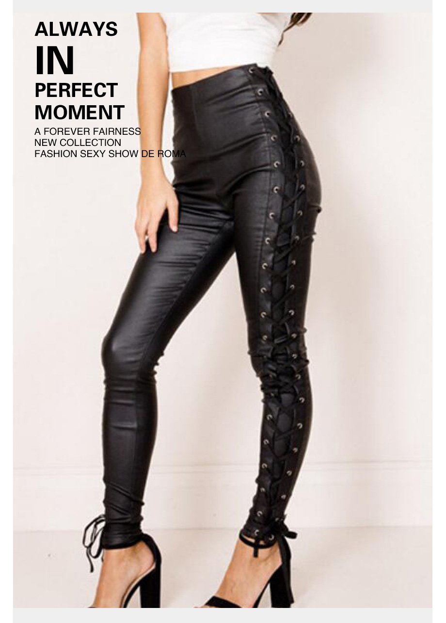 Кожаные штаны на шнуровке