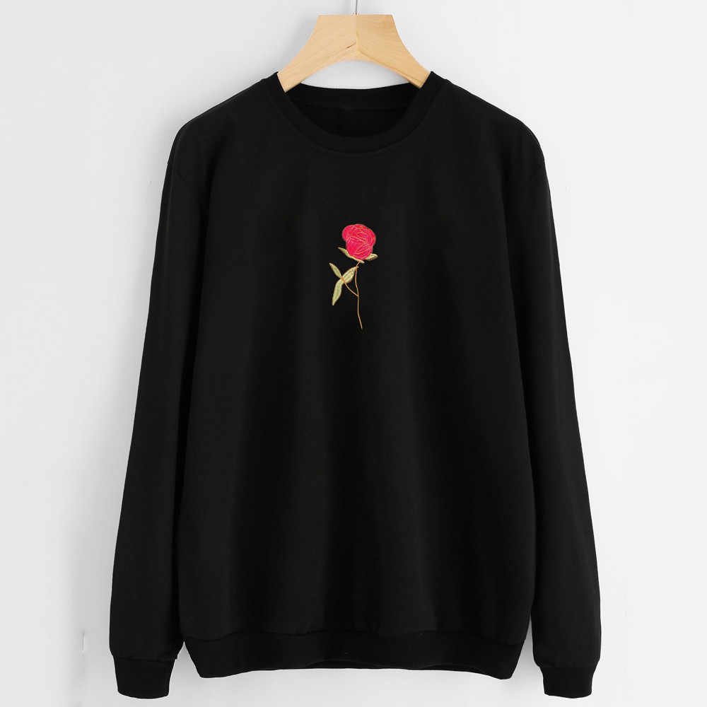 Чёрная толстовка с розочкой