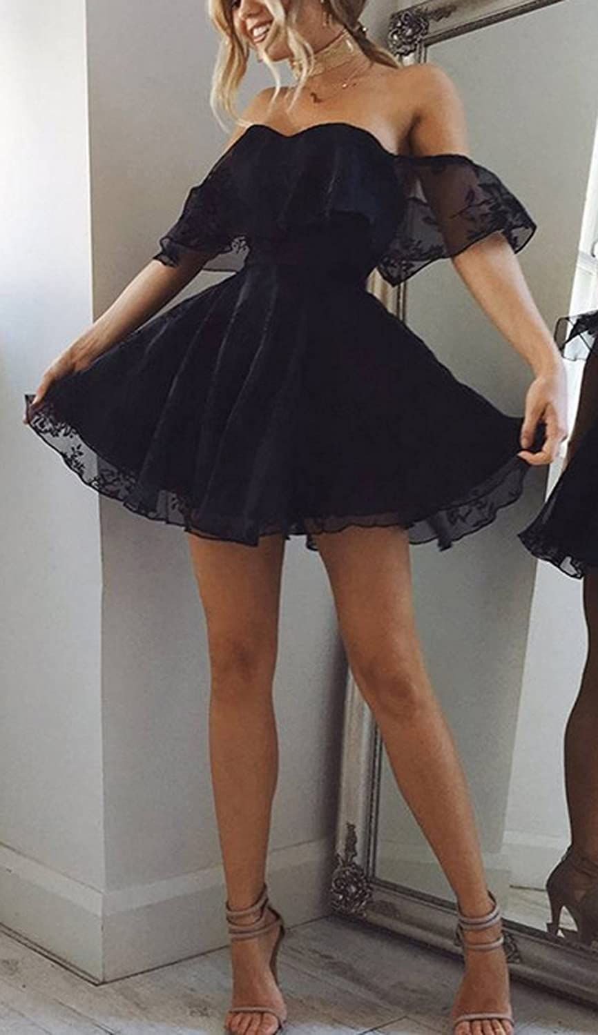 Черное вечернее платье короткое